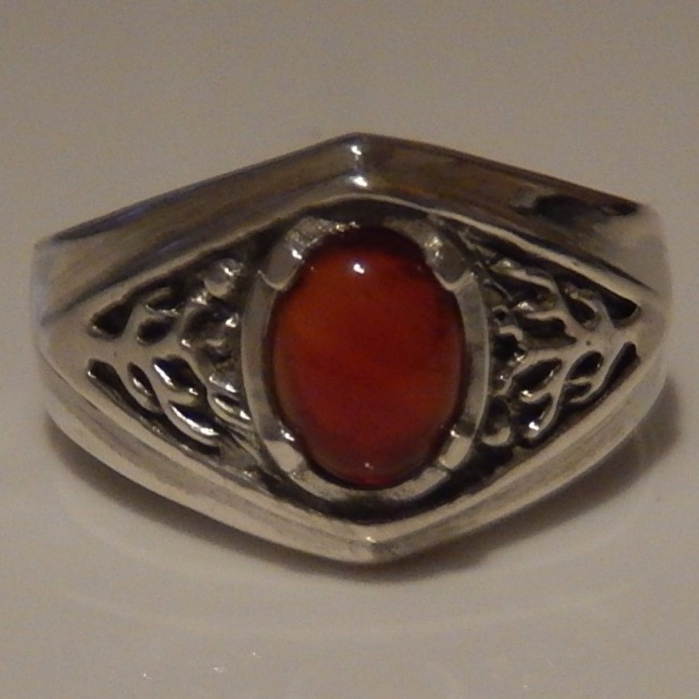 Celtic Tree of Life Ring .925 Sterling Silver w/ Genuine Carnelian made in USA - Picture 13 of 16